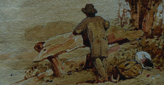 'The Young Angler' by Richard Parkes Bonington (1802-1828), 2 x 2.5 inches, 1820, £10,000 from The Canon Gallery