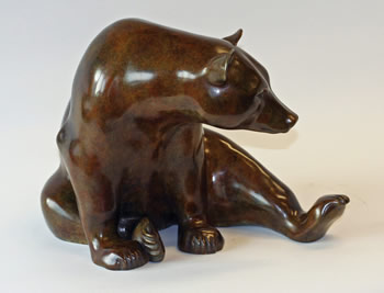 'Seated Bear' bronze, edition of twelve, £6,850 from Jonathan Knight Sculpture